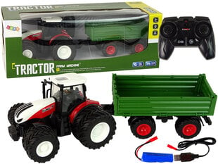Tālvadības pults vadāms traktors ar piekabi, zaļš cena un informācija | Rotaļlietas zēniem | 220.lv
