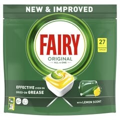 Fairy All in One Lemon trauku mazgājamās mašīnas kapsulas, 27 gab cena un informācija | Trauku mazgāšanas līdzekļi | 220.lv