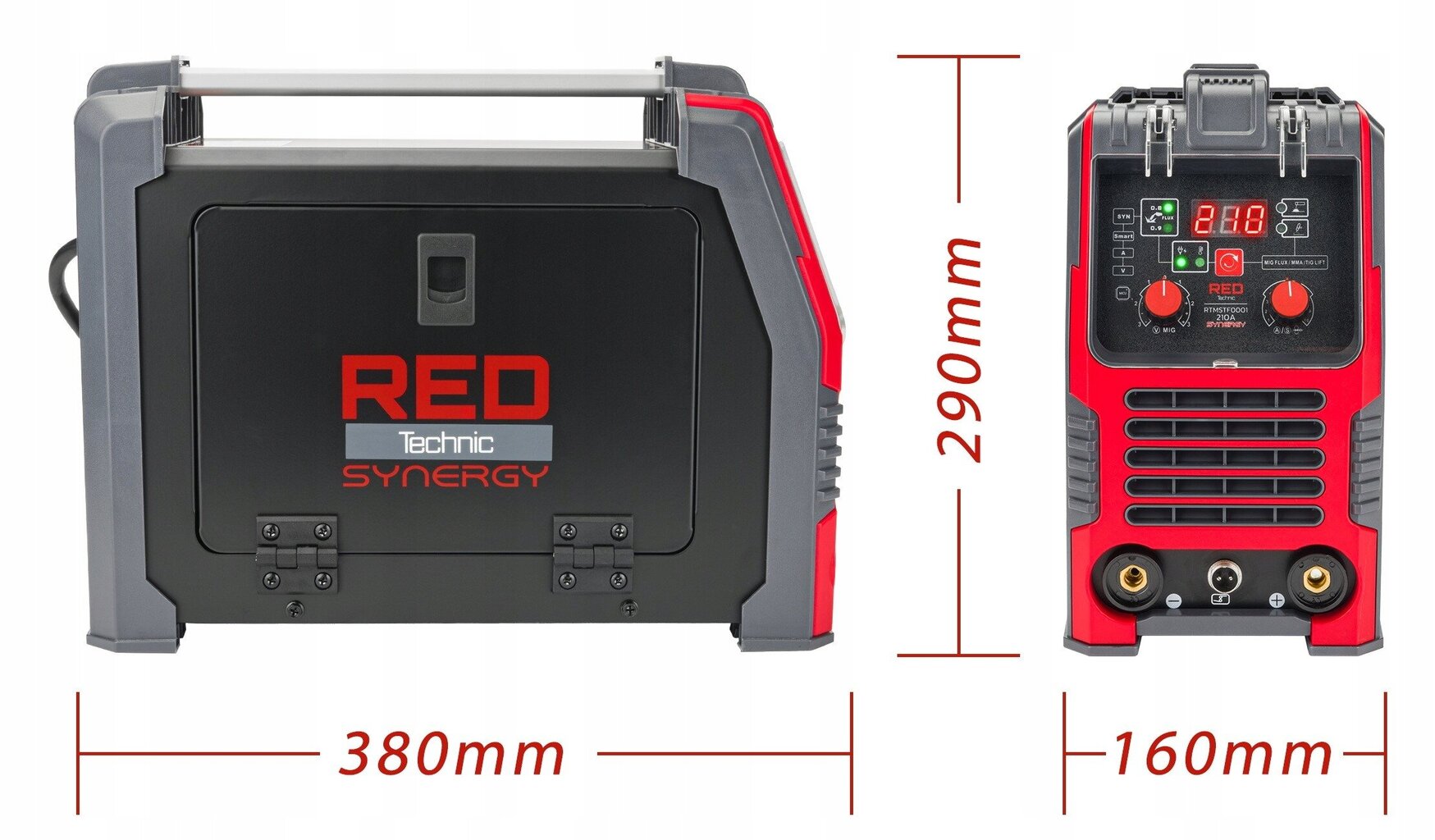 Pusautomātiskā metināšanas iekārta Red Technic MIG MAG MMA Tig Lift 210 Synergia cena un informācija | Metināšanas iekārtas, lodāmuri | 220.lv