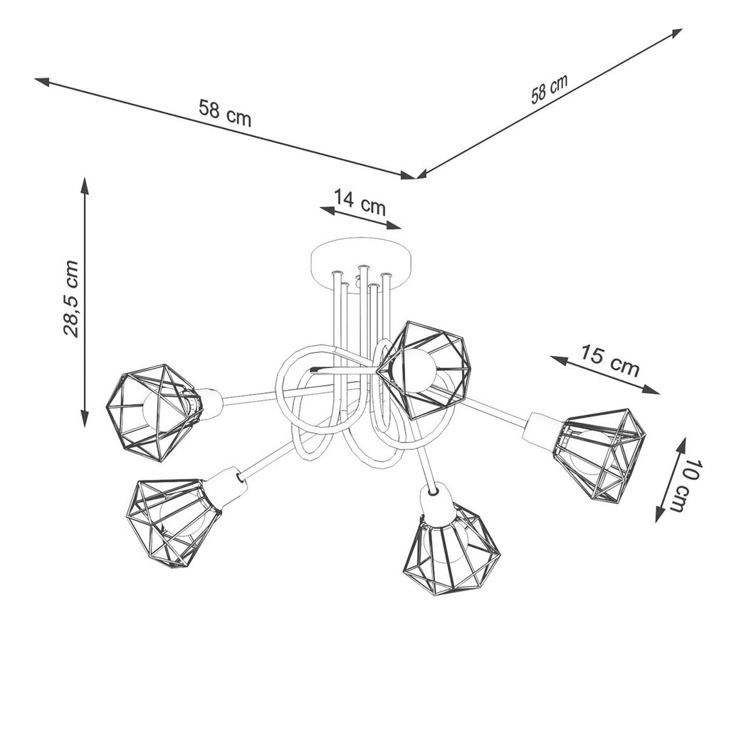 Sollux griestu lampa Artemis 5S цена и информация | Griestu lampas | 220.lv