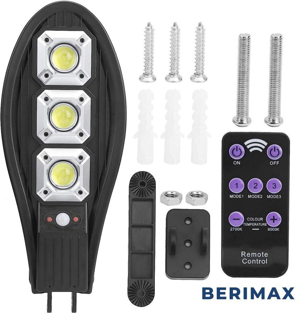 Ielu apgaismojums ar saules paneli un vadības paneli Berimax SL63T BRM_1409049 cena un informācija | Āra apgaismojums | 220.lv
