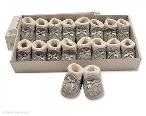 Пинетки вязаные с носочками 0-3 мес СЕРЫЙ / SnuggleBaby цена и информация | Колготки, носочки для новорожденных | 220.lv