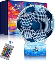 Futbola 3D nakts apgaismojuma lampa cena un informācija | Lampas bērnu istabai | 220.lv