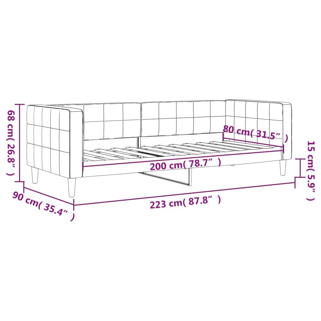 Dīvāngulta vidaXL, 80x200 cm, zila cena un informācija | Gultas | 220.lv