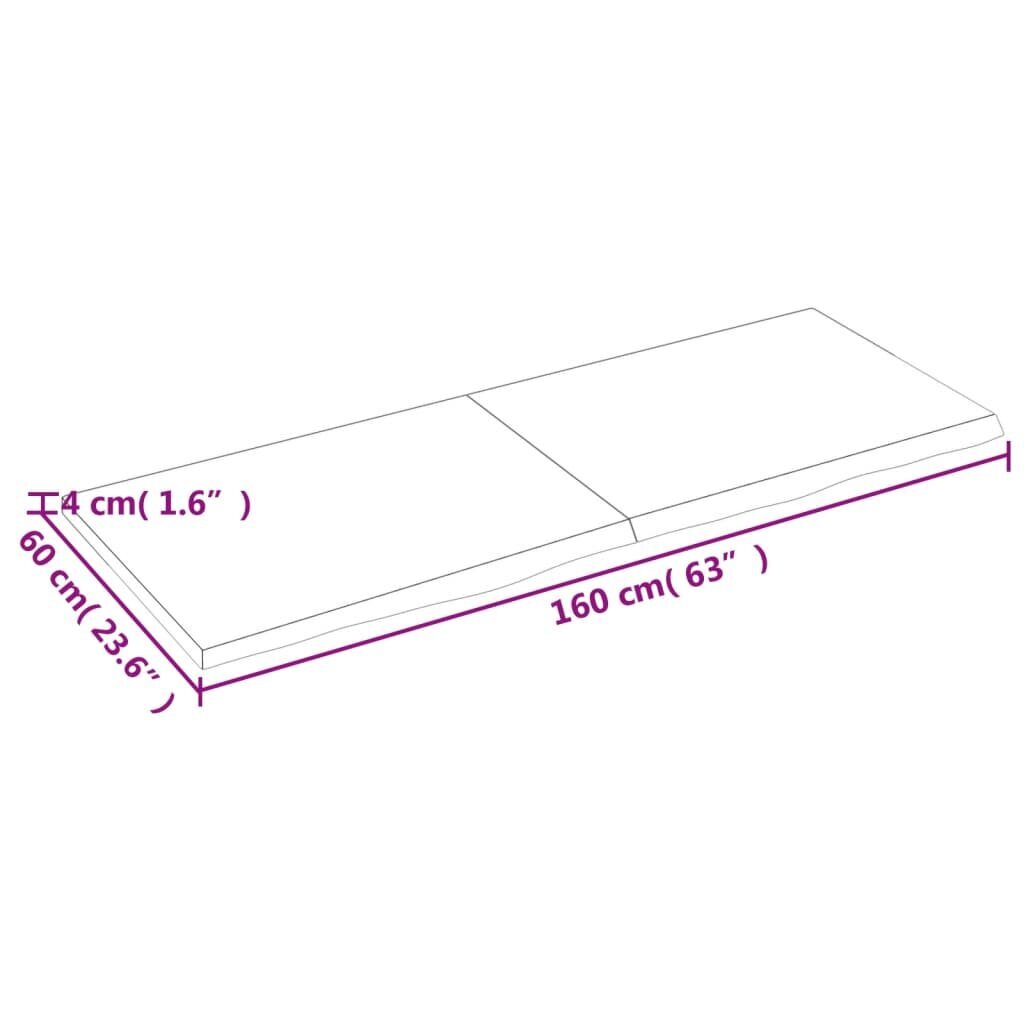 Sienas plaukts vidaXL, 160x60x4 cm, tumši pelēks cena un informācija | Plaukti | 220.lv