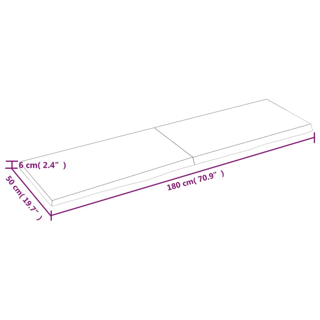 Sienas plaukts vidaXL, 180x50x6 cm, tumši pelēks cena un informācija | Plaukti | 220.lv