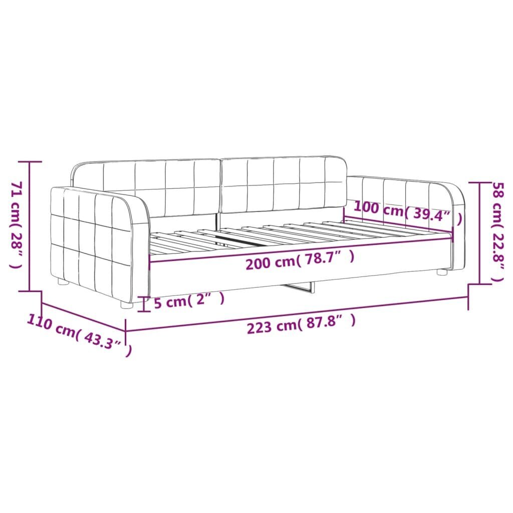 Dīvāngulta vidaXL, 100x200 cm, dzeltena cena un informācija | Gultas | 220.lv