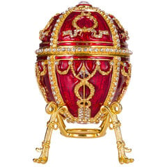 Faberžē stila ola, dārglietu kastīte Rožu pumpurs ar kulonu cena un informācija | Citas oriģinālas dāvanas | 220.lv