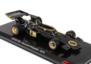 LOTUS 72D - Emerson Fittipaldi - 1972 World Champion HACHETTE 1:24 FOR026 cena un informācija | Kolekcionējamie modeļi | 220.lv