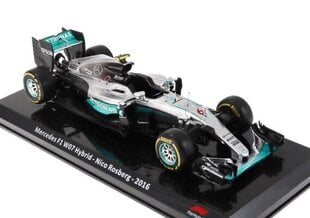 MERCEDES F1 W07 Hybrid - Nico Rosberg - 2016 World Champion HACHETTE 1:24 FOR029 cena un informācija | Kolekcionējamie modeļi | 220.lv