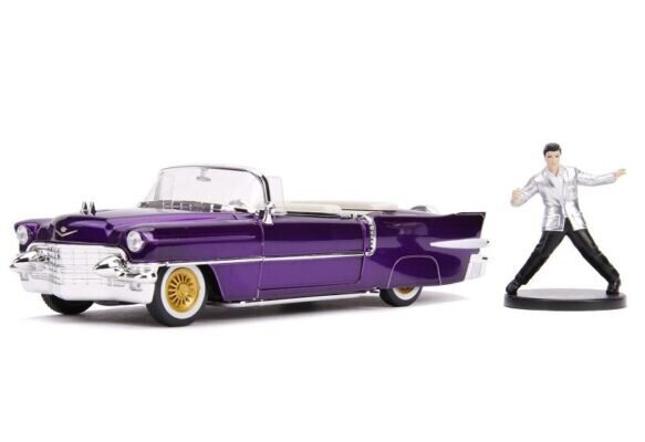 Cadillac Eldorado 1956 with Elvis Presley Figure Purple 30985 JADA 1:24 cena un informācija | Kolekcionējamie modeļi | 220.lv