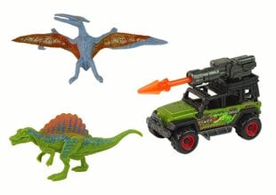 SUV un dinozauru komplekts, zaļš cena un informācija | Rotaļlietas zēniem | 220.lv