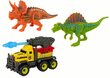 Kravas automašīnas un dinozauru figūriņu komplekts, dzeltens cena un informācija | Rotaļlietas zēniem | 220.lv