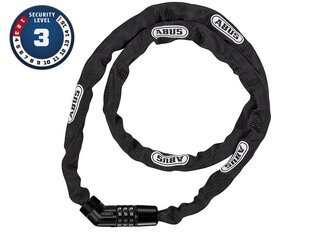 Velosipēda slēdzene Abus Chain Tērauda-O-Ķēde, 110 cm, melna цена и информация | Замки для велосипеда | 220.lv