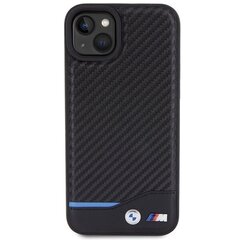 BMW BMHCP15M22NBCK iPhone 15 Plus 6.7" czarny|black Leather Carbon цена и информация | Чехлы для телефонов | 220.lv