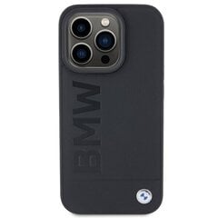 BMW BMHMP15XSLLBK iPhone 15 Pro Max 6.7" czarny|black MagSafe Leather Hot Stamp цена и информация | Чехлы для телефонов | 220.lv