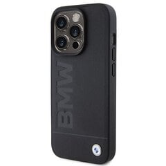 BMW BMHMP15XSLLBK iPhone 15 Pro Max 6.7" czarny|black MagSafe Leather Hot Stamp цена и информация | Чехлы для телефонов | 220.lv