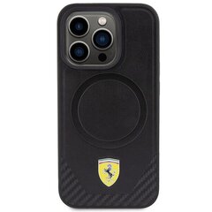 Ferrari FEHMP15LPTEK iPhone 15 Pro 6.1" czarny|black hardcase Carbon Metal Logo MagSafe цена и информация | Чехлы для телефонов | 220.lv