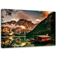 Glezna uz audekla, Māja pie kalnu ezera цена и информация | Картины | 220.lv