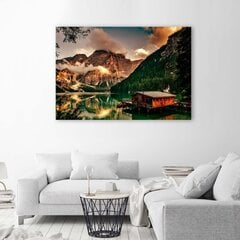 Glezna uz audekla, Māja pie kalnu ezera цена и информация | Картины | 220.lv