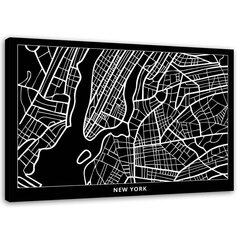 Glezna uz audekla, Ņujorka - Pilsētas karte цена и информация | Картины | 220.lv