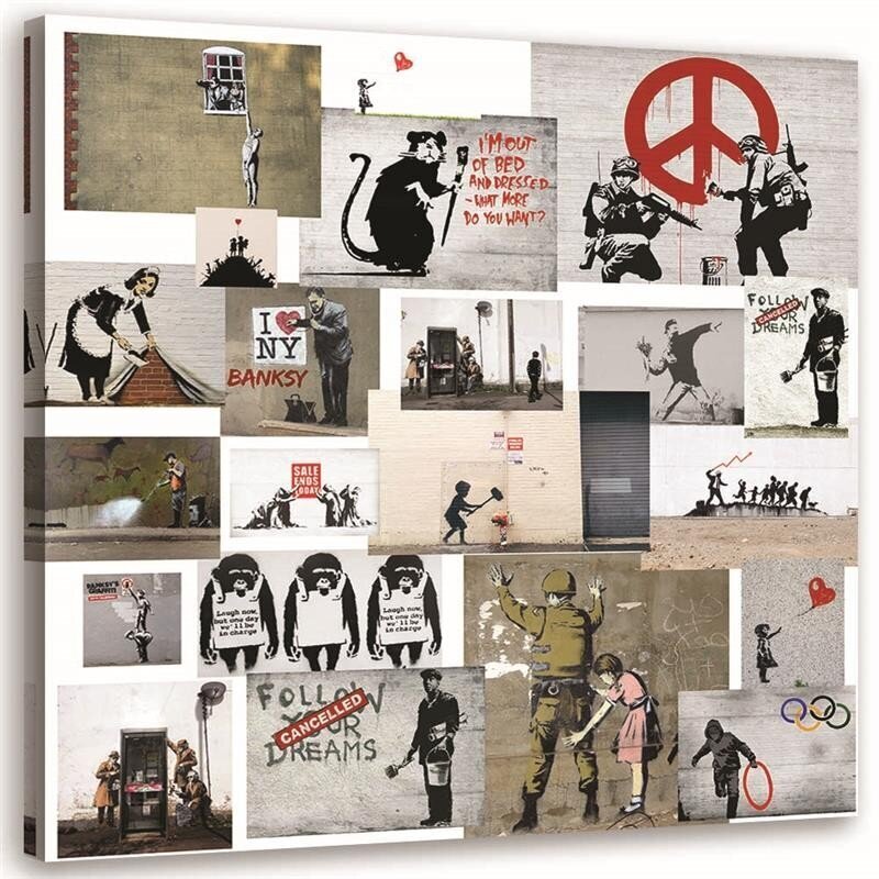 Glezna uz audekla, Banksy sienas gleznojums цена и информация | Gleznas | 220.lv