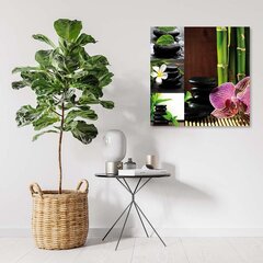 Glezna uz audekla, Zen kolāža - orhideja, bambuss, akmeņi цена и информация | Картины | 220.lv