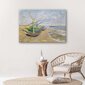 Glezna uz audekla, Zvejas laivas Saintes-Maries-de-la-Mer pludmalē - V. van Gogh цена и информация | Gleznas | 220.lv