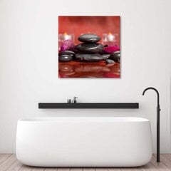 Glezna uz audekla, Melni akmeņi uz sarkana fona цена и информация | Картины | 220.lv