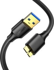 Кабель UGREEN Micro USB 3.0 USB 3.0 - micro USB 3.0, 0.5 м (черный) цена и информация | Адаптеры и USB разветвители | 220.lv