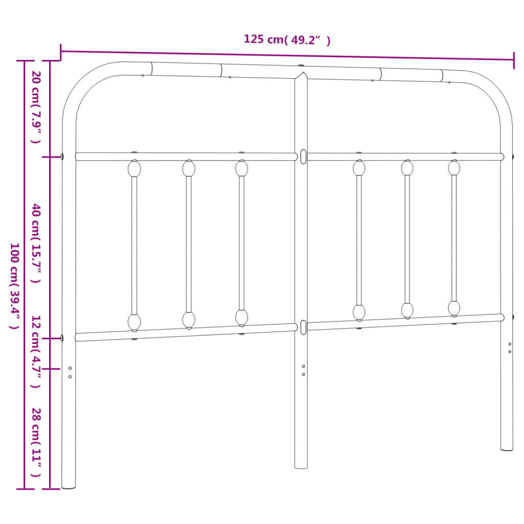 Gultas galvgalis vidaXL, balts, 120 cm cena un informācija | Gultas | 220.lv