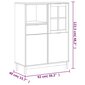 Kumode ar stikla durvīm vidaXL Flam, 92x40x122,5 cm, priede cena un informācija | Kumodes | 220.lv