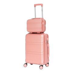 Чемодан+косметичка Barut, розовый цена и информация | Чемоданы, дорожные сумки | 220.lv
