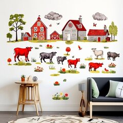 Наклейки Фермa - Акварельные Животные - 130 x 130 см цена и информация | Декоративные наклейки | 220.lv