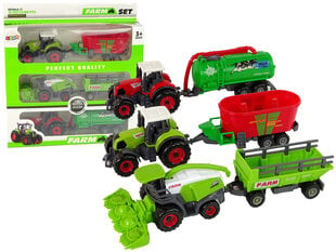Traktora un kombaina komplekts, zaļš/sarkans cena un informācija | Rotaļlietas zēniem | 220.lv