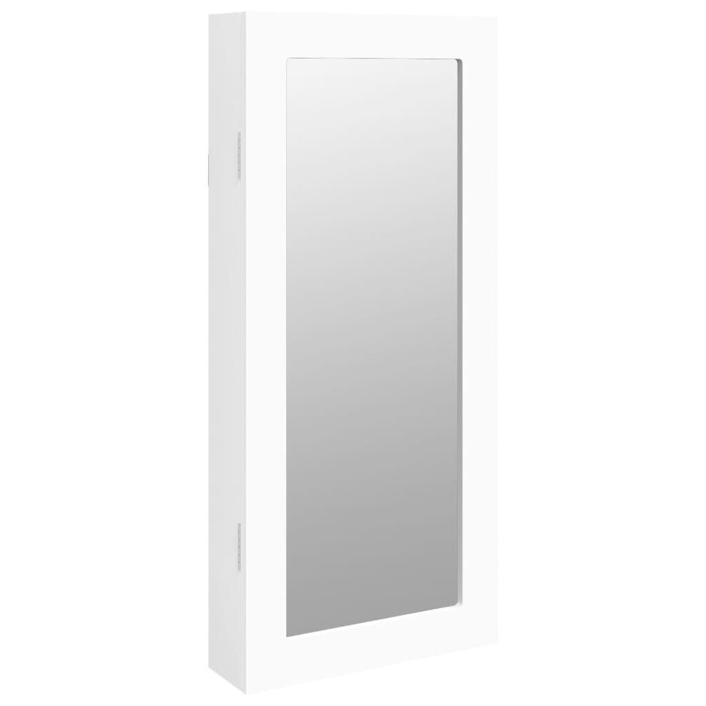 Sienas rotaslietu skapītis ar spoguli vidaXL, 30x8,5x67 cm, balts cena un informācija | Spoguļi | 220.lv