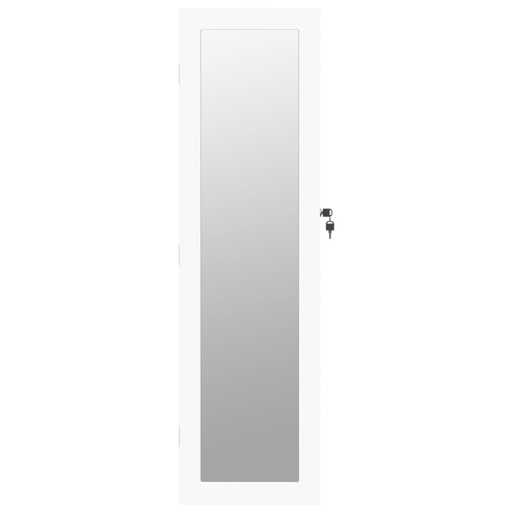 Sienas rotaslietu skapītis ar spoguli vidaXL, 30x8,5x106 cm, balts cena un informācija | Spoguļi | 220.lv