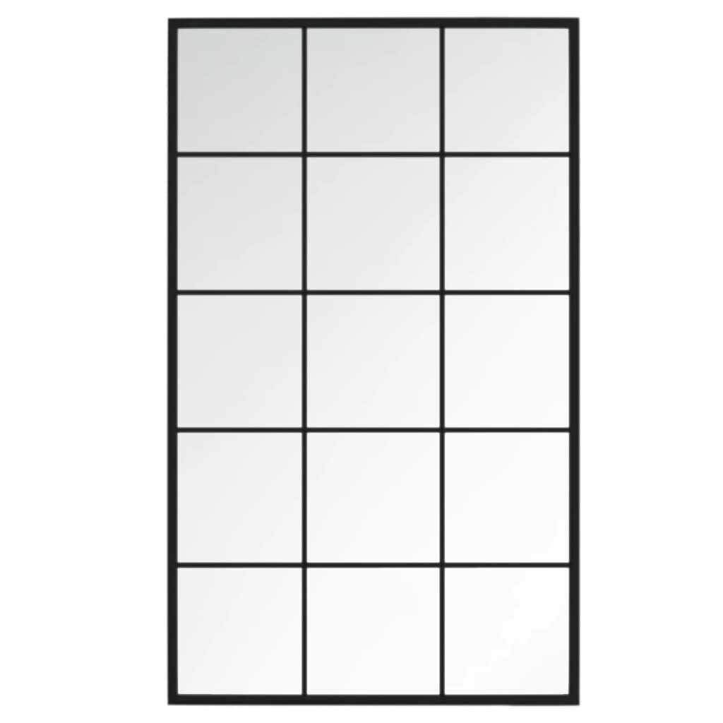 4 gab. sienas spoguļi vidaXL, 100x60 cm, melni cena un informācija | Spoguļi | 220.lv