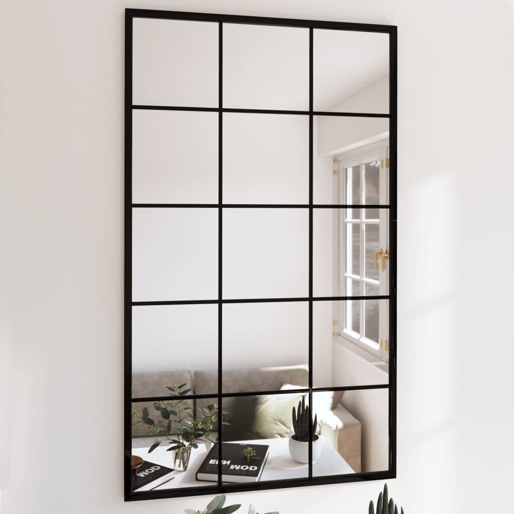 3 gab. sienas spoguļi vidaXL, 100x60 cm, melni cena un informācija | Spoguļi | 220.lv