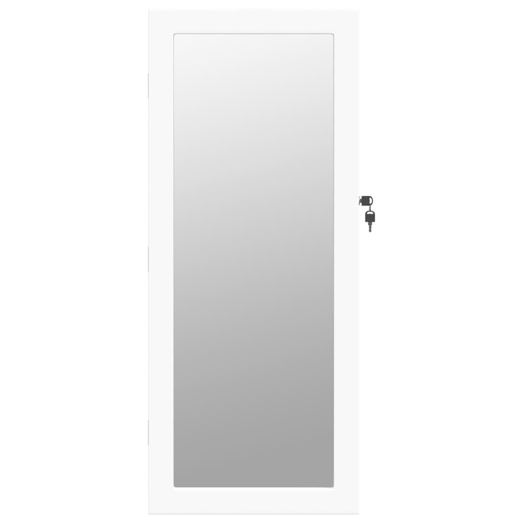 Sienas rotaslietu skapītis ar spoguli un LED vidaXL, balts цена и информация | Spoguļi | 220.lv
