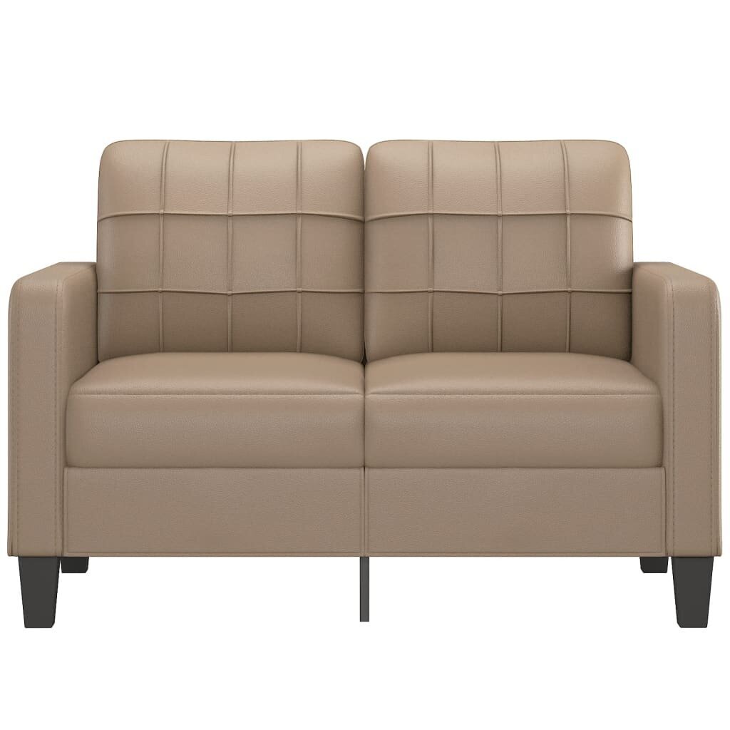 Divvietīgs dīvāns vidaXL, kapučīno krāsa cena un informācija | Dīvāni | 220.lv