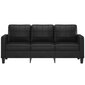 Trīsvietīgs dīvāns vidaXL, melns cena un informācija | Dīvāni | 220.lv