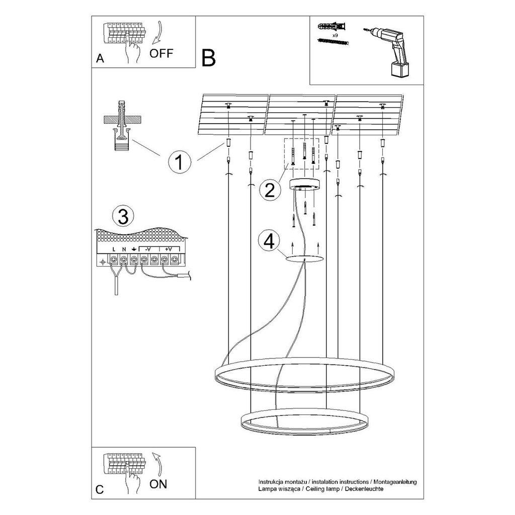 Sollux griestu lampa Rio 2 55/78 цена и информация | Griestu lampas | 220.lv