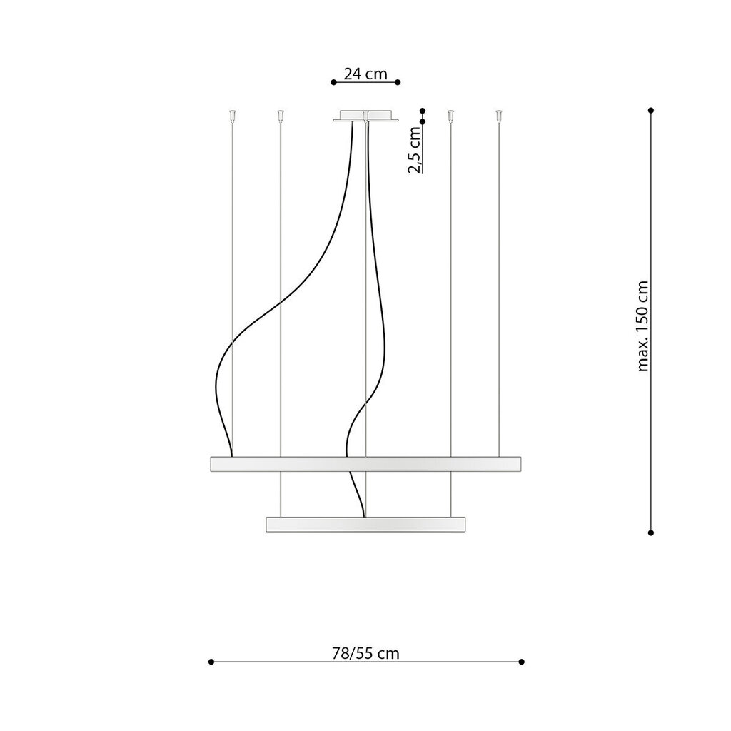 Sollux griestu lampa Rio 2 55/78 цена и информация | Griestu lampas | 220.lv