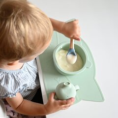 Силиконовая миска Nordbaby, зеленая цена и информация | Детская посуда, контейнеры для молока и еды | 220.lv