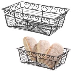 Taisnstūra dekoratīvs stiepļu grozs maizes pasniegšanai - Hendi 425855 цена и информация | Кухонные принадлежности | 220.lv