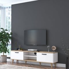 TV statīvs Asir, 180x49x35 cm, balts/brūns цена и информация | Тумбы под телевизор | 220.lv