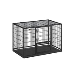 Клетка для собак с двумя дверцами Feandrea, 122 x 74,5 x 80 см, черная цена и информация | Переноски, сумки | 220.lv