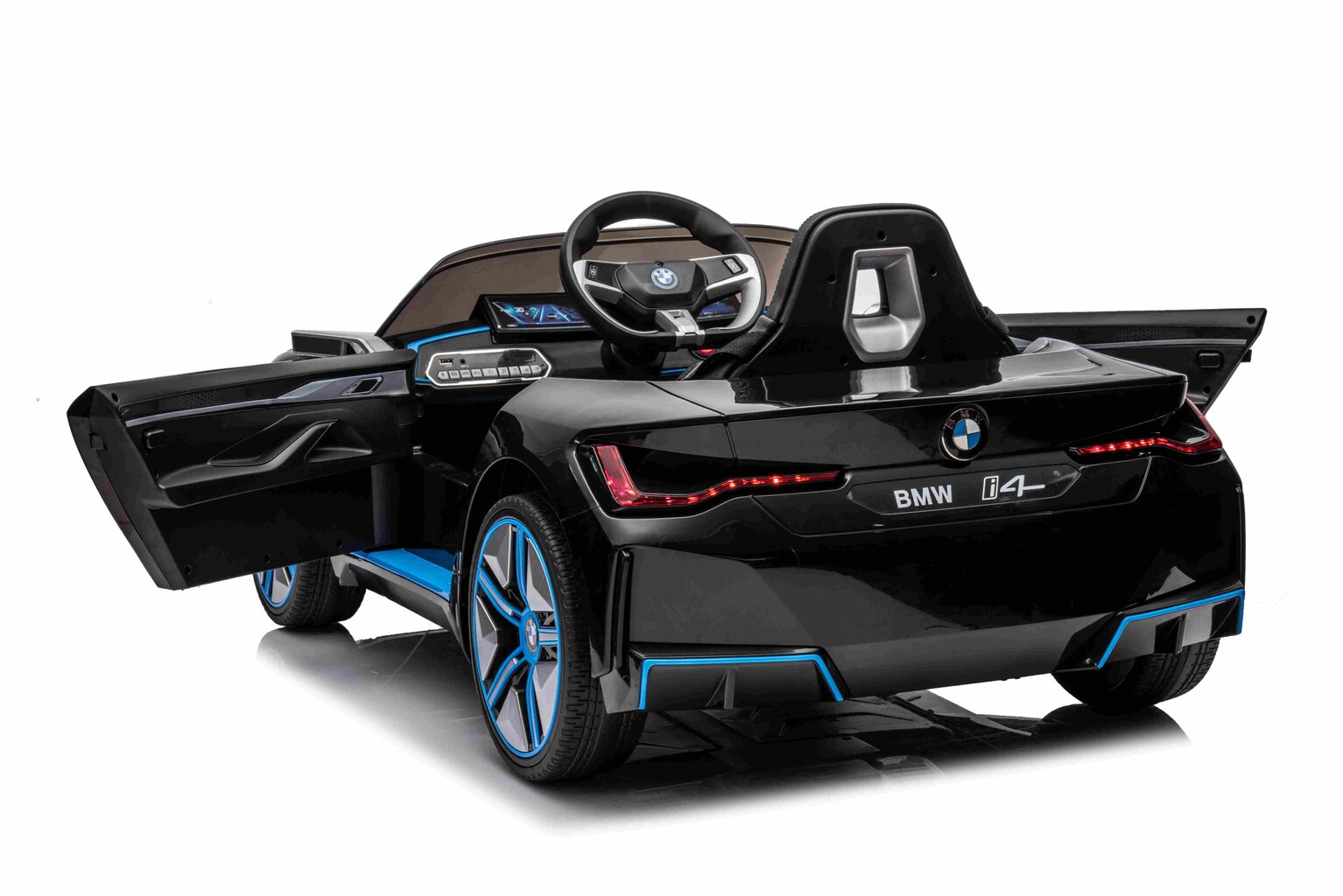 Radiovadāmā automašīna BMW I4, melna cena un informācija | Rotaļlietas zēniem | 220.lv