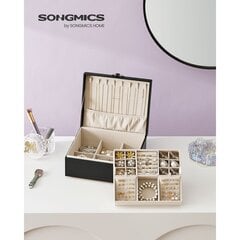 Шкатулка для драгоценностей Songmics, 24x20,5x11см, черная цена и информация | Детали интерьера | 220.lv